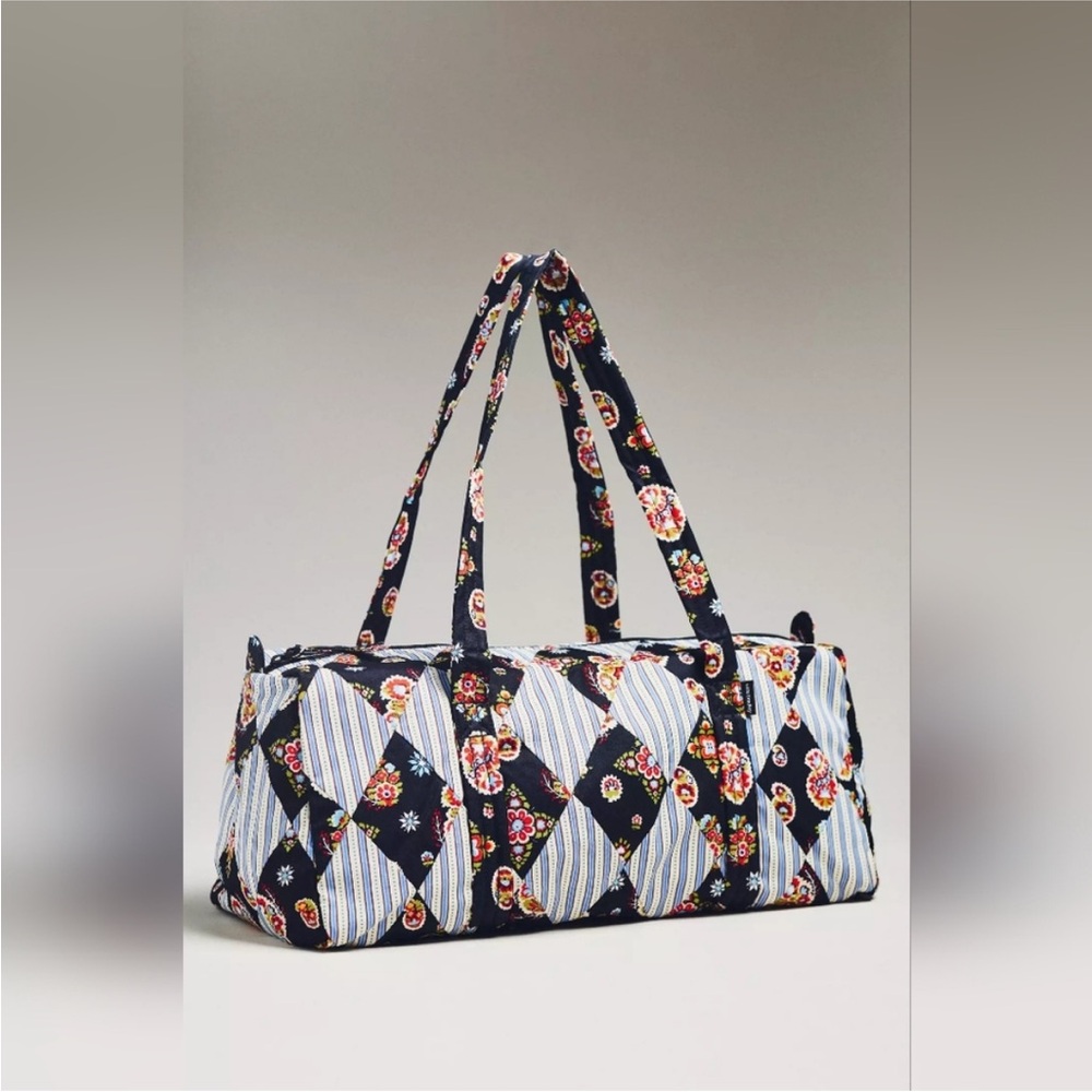 NWT VERA BRADLEY X ANTHROPOLOGIE ORIGINAL DUFFEL BAG IN Patchwork Northstar